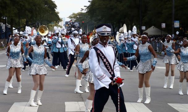 PHOTO: A band marches during the 87th Bud Billiken Parade on Martin Luther King Drive in Chicago, on Aug. 13, 2016.   (Bilgin S. Sasmaz/Anadolu Agency via Getty Images)