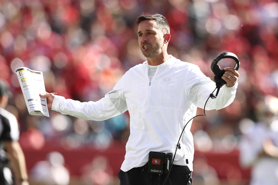 Kyle Shanahan has the 49ers off to an undefeated start. (Getty Images)