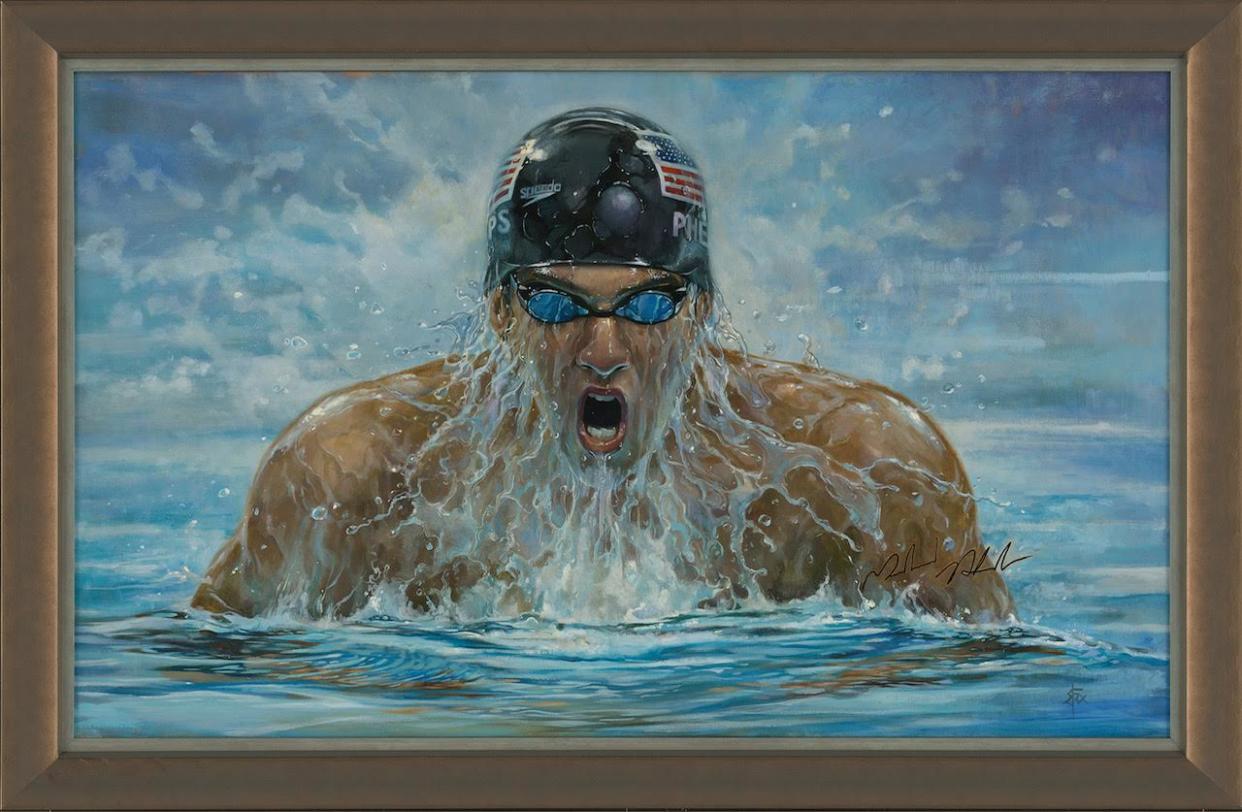 Golden Eight’ Signed Michael Phelps Paintings Up For Sale Ahead Of