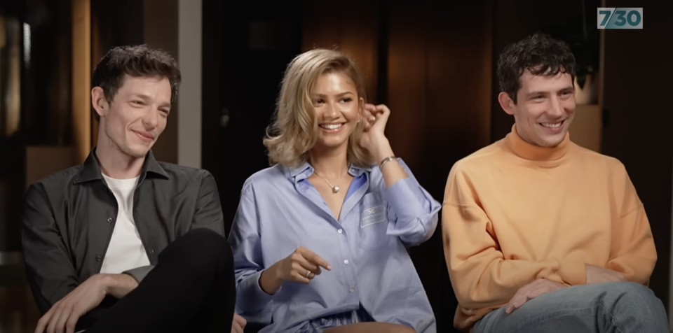 Mike Faist, Zendaya, and Josh O'Connor in an interview