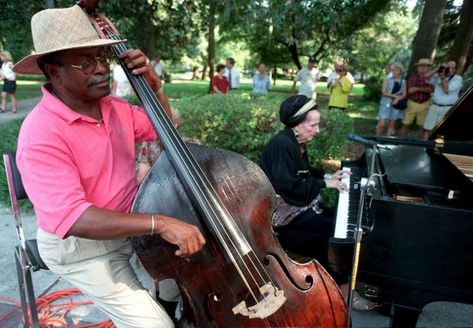 Ben Tucker performing in Forsyth Park in Savannah.