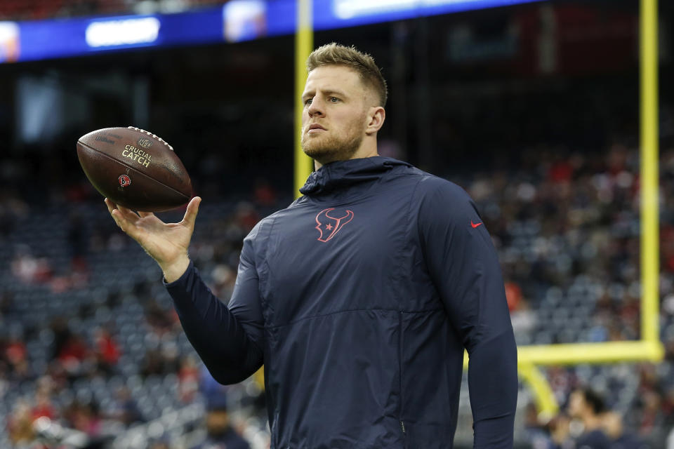 Texans DE J.J. Watt has been activated off injured reserve and will play Saturday. (Tim Warner/Getty Images)