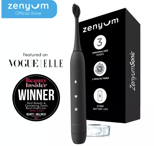 Zenyum Sonic Electric Toothbrush in black.