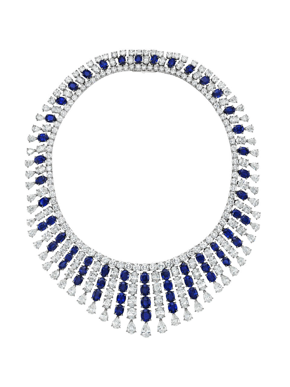 Van Cleef & Arpels - Sapphire and Diamond Waterfall Necklace - The Magnificent Jewels of Anne Eisenhower - Christie's Auction