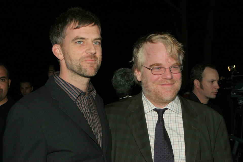 Paul Thomas Anderson and Philip Seymour Hoffman during 21st Annual Santa Barbara International Film Festival - The Riviera Award Honoring Phillip Seymour Hoffman at Marjorie Luke in Santa Barbara, CA, United States. (Photo by Rebecca Sapp/WireImage)