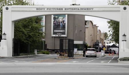 An entrance gate to Sony Pictures Entertainment at the Sony Pictures lot is pictured in Culver City, California April 14, 2013. REUTERS/Fred Prouser