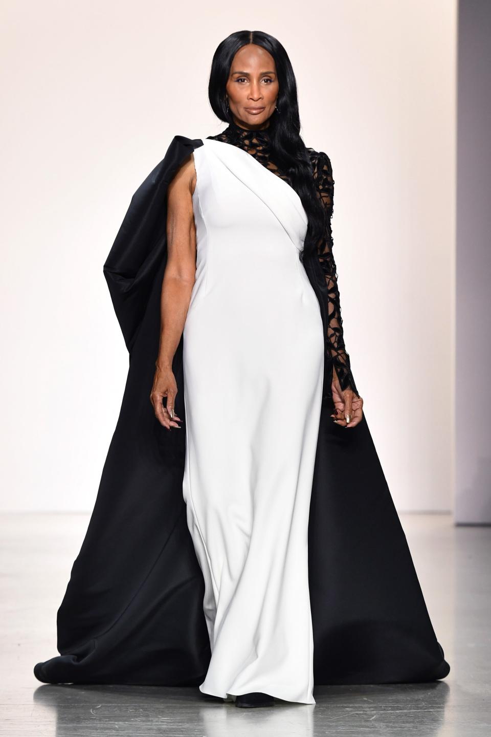 Beverly Johnson walks the runway for Bibhu Mohapatra during New York Fashion Week at Spring Studios on Feb. 15, 2022, in New York City.