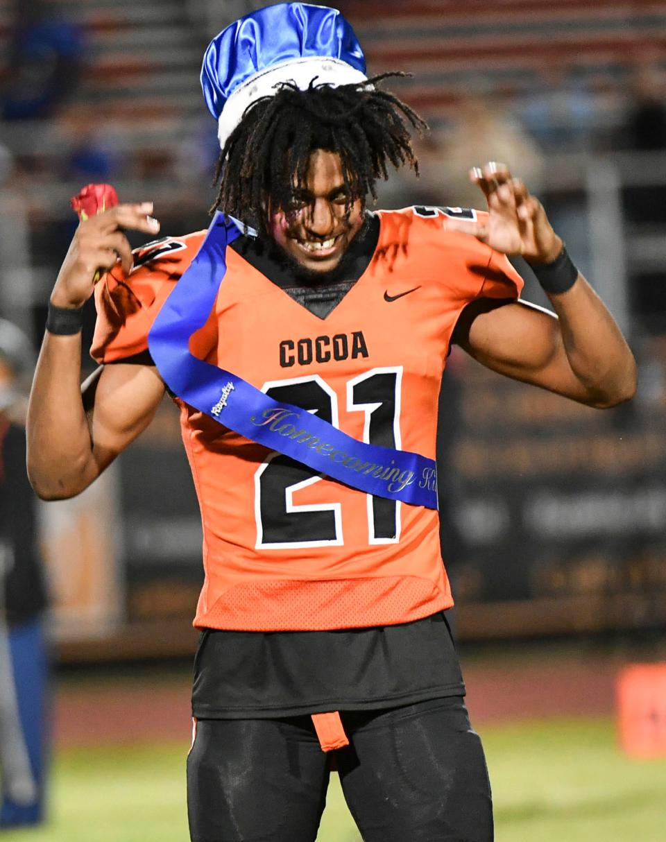 Cedric Hawkins of Cocoa was chosen as Homecoming King Friday, October 14, 2022  Craig Bailey/FLORIDA TODAY via USA TODAY NETWORK