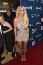 <p>Britney Spears llegó así a la gala de los Premios GLAAD, pero sus fans criticaron su ajustadísimo vestido y le vieron el rostro cansado y muy envejecida. Y muchos hasta repararon en sus piernas/Getty Images </p>