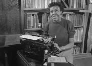 <p>1950 – GWENDOLYN BROOKS – LITERATURE – First African-American woman to win a Pulitzer Prize. — A 32-year-old housewife and part time secretary has won the Pulitzer Prize in Poetry for “Annie Allen,” a ballad of Chicago Negro life. The first woman to capture one of the famed awards, she is the mother of a 9-year-old boy and the wife of Henry Blakely, partner in an auto repair shop. Chicago, IL, May 2, 1950. (Bettmann/CORBIS) </p>