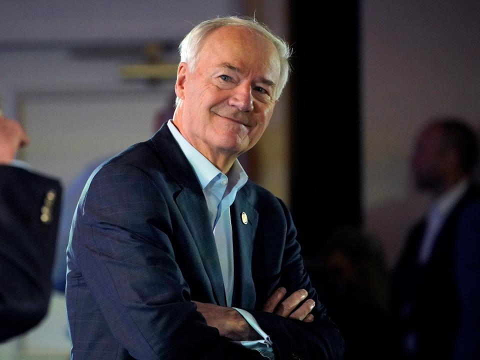 Arkansas Gov. Asa Hutchinson attends the National Governors Association summer meeting, Friday, July 15, 2022, in Portland, Maine.