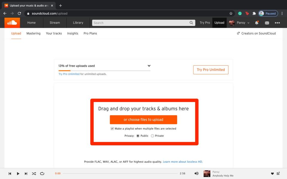 How to upload music to Soundcloud 3