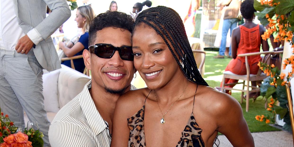 pacific palisades, california   october 02 l r darius daulton jackson and keke palmer attend the veuve clicquot polo classic los angeles at will rogers state historic park on october 02, 2021 in pacific palisades, california photo by gregg deguiregetty images