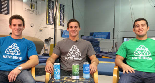 <b class="credit">MateBros</b>From left: MateBros founders Jordan Gaarenstroom, Sam Mikulak and Alex Anunciation.