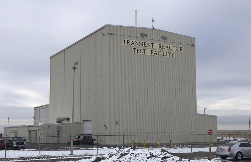 This Nov. 29, 2018 photo shows the exterior of the Transient Reactor Test Facility at Idaho National Laboratory about 50 miles west of Idaho Falls, Idaho. The facility has been restarted to test nuclear fuels as the U.S. tries to revamp a fading nuclear power industry with safer fuel designs and a new generation of power plants.(AP Photo/Keith Riddler)