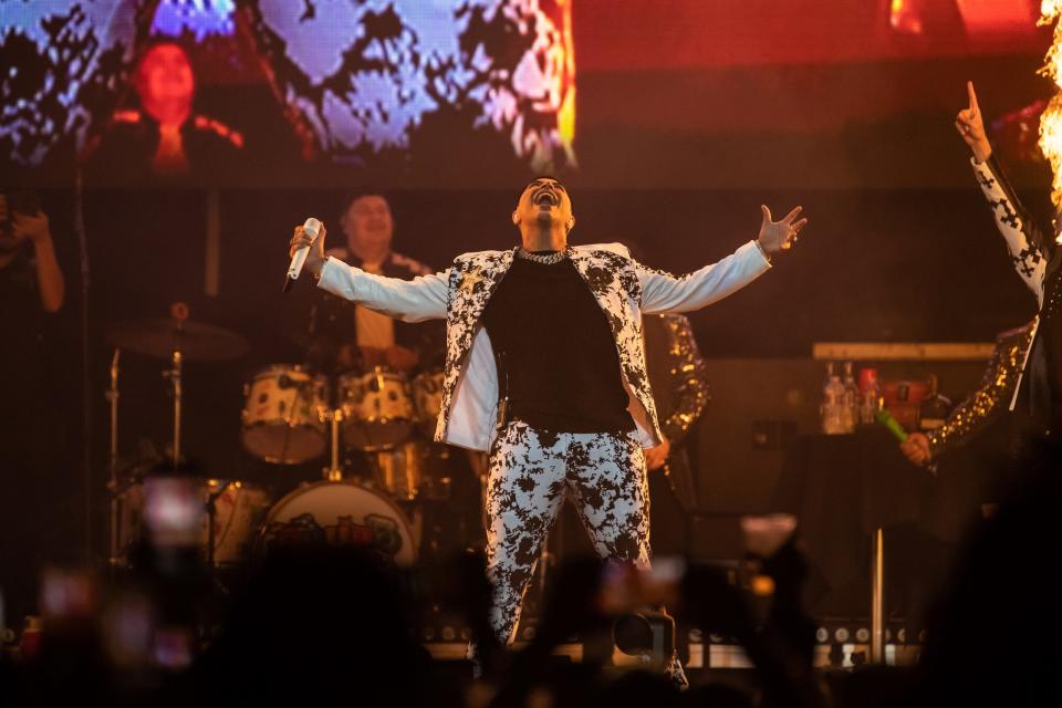 Mexican music stars Grupo Firme perform a March 2023 concert for about 6,500 fans at Paycom Center in Oklahoma City.