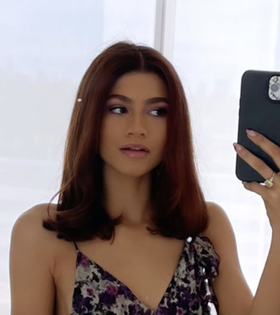 Zendaya taking a mirror selfie