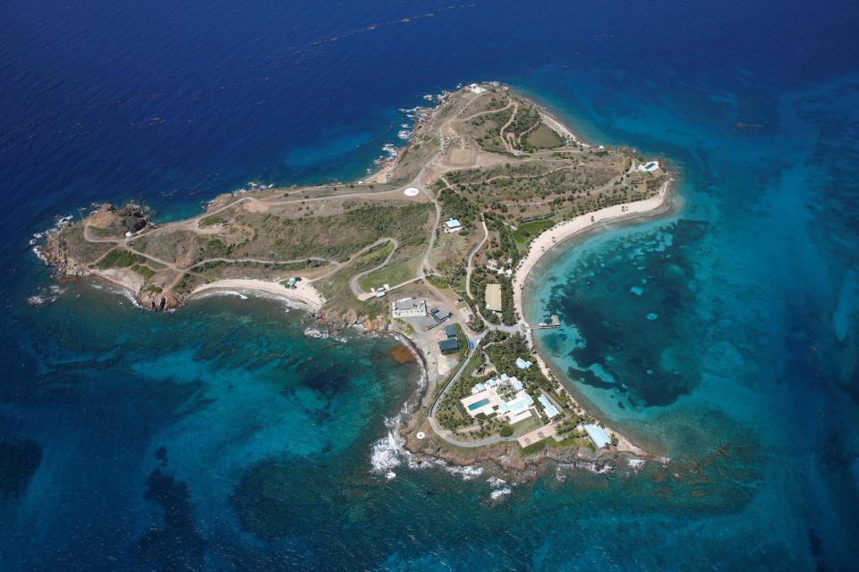 Little St James Island, one of the properties of financier Jeffrey Epstein, is seen in an aerial view near Charlotte Amalie, St Thomas, US Virgin Islands (REUTERS)