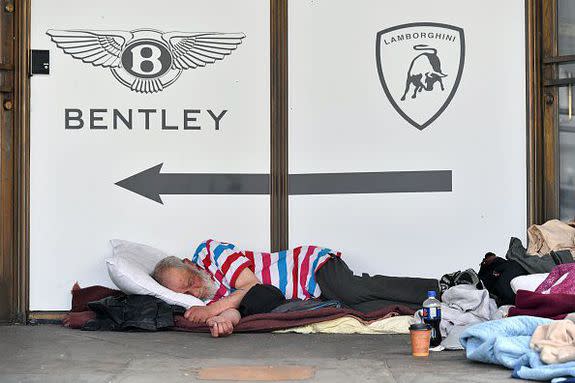 The homeless population of San Francisco hasn't swayed much in the last decade, as a booming tech industry expands the city's economy and brings gifts of gentrification like luxury car dealerships.
