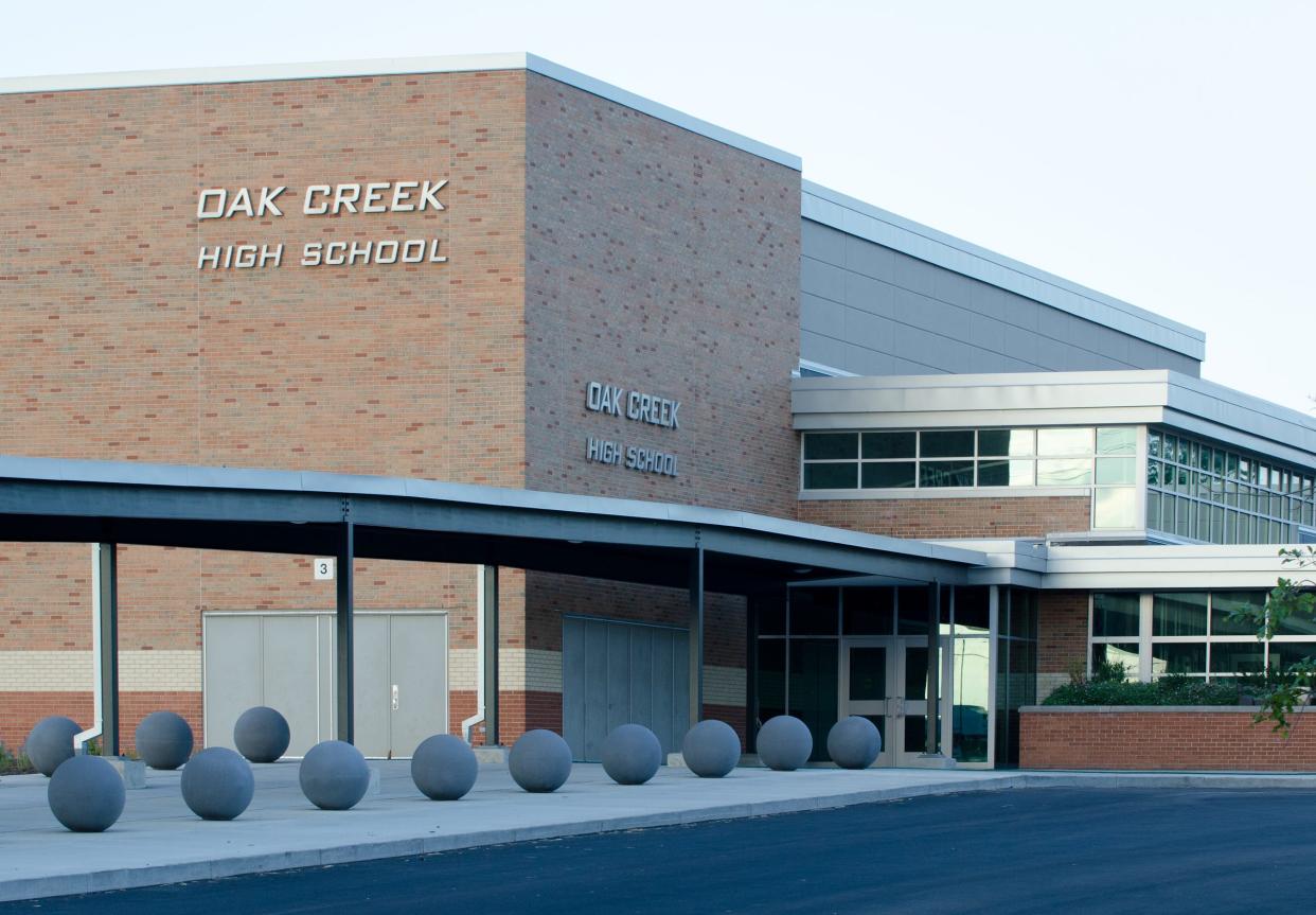 2017 exterior of Oak Creek High School.