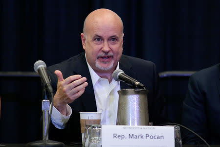 FILE PHOTO: U.S. Rep. Mark Pocan (D-WI) speaks at breakout session "Making Congress Listen: How to Transform Trump Anger and Movement Energy into Victories on Capitol Hill" at the Netroots Nation annual conference for political progressives in Atlanta, Georgia, U.S. August 11, 2017. REUTERS/Christopher Aluka Berry/File Photo