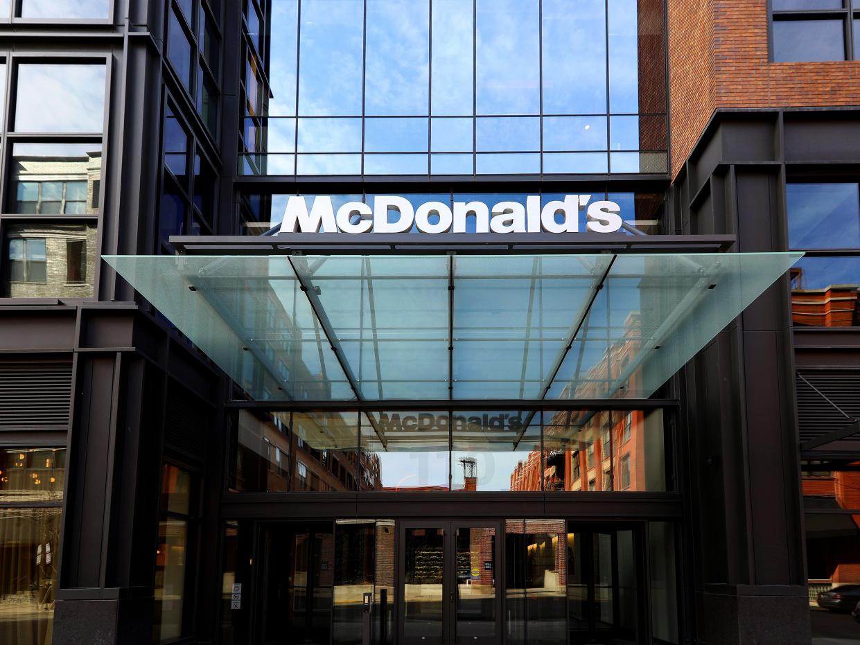 The front entrance of McDonald's headquarters in Chicago