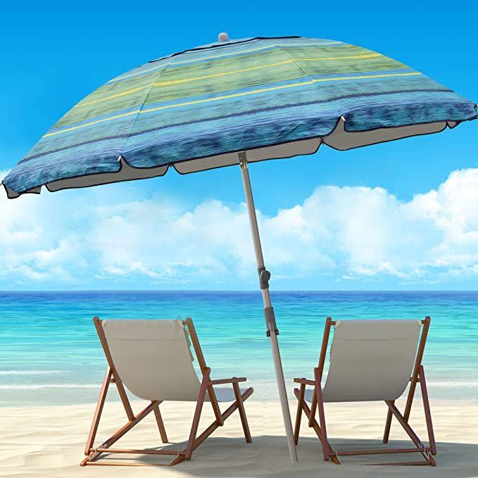 6) Blissun Portable Beach Umbrella with Sand Anchor