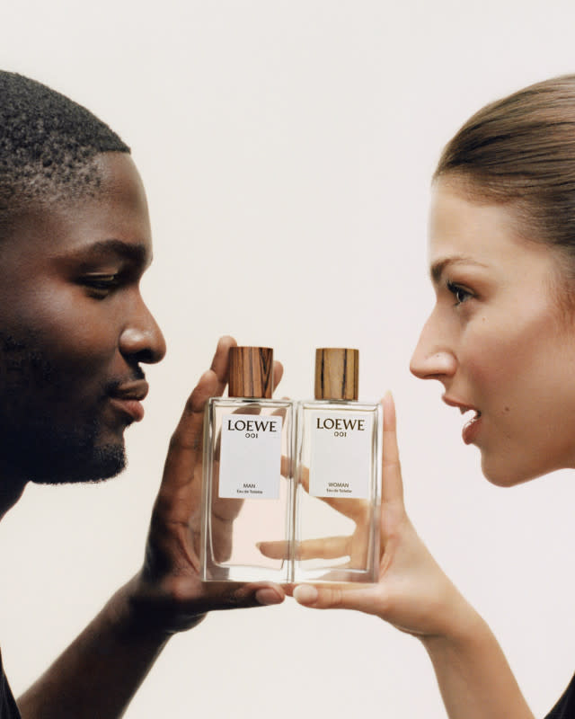 Stéphane Bak (left) and Úrsula Corberó (right) for Loewe Perfumes.<p>Photo: Tyler Mitchell/Courtesy of Loewe</p>