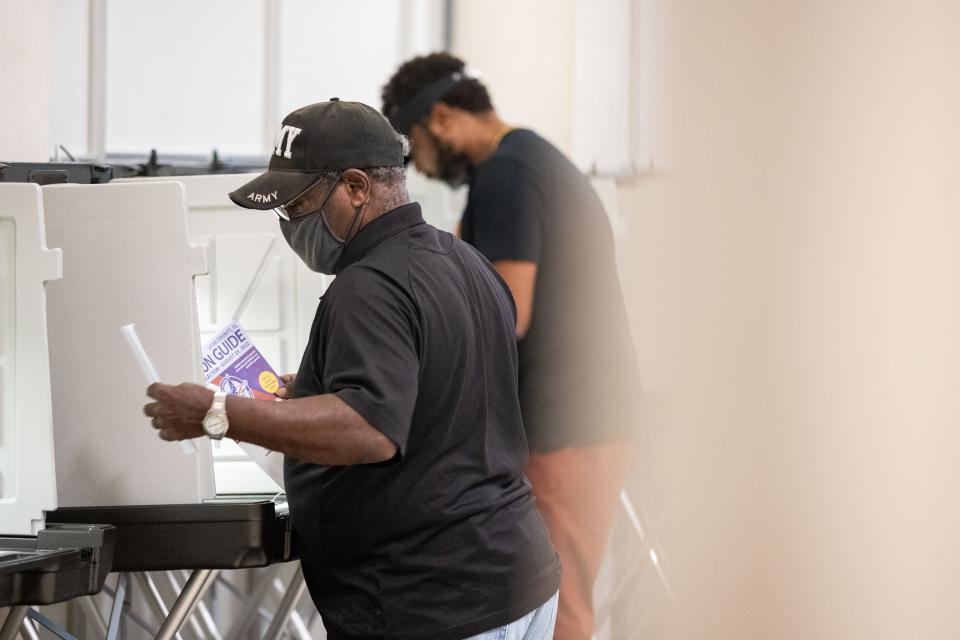 Citizens of Leon County cast their ballots during the first day of early voting at the Leon County Courthouse on Saturday, Aug. 13, 2022. 