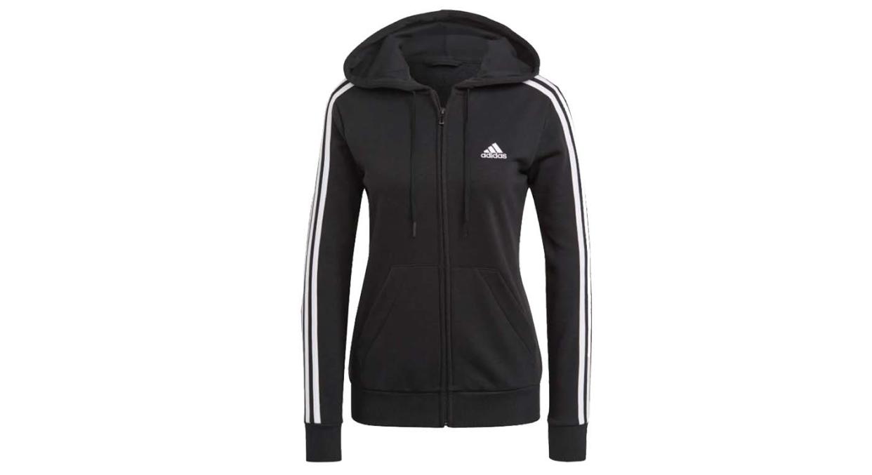 Essentials French Terry 3 Stripes Full-Zip Hoodie