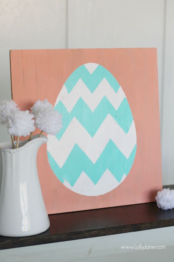 chevron egg sign easter decorations