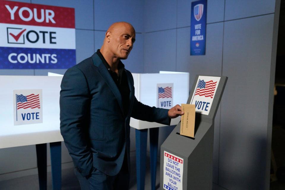 The Rock votes for the 2032 presidential election in "Young Rock," and he's on the ballot. Turns out, he lost the election in May's season finale.