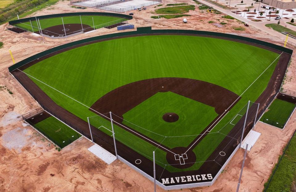 The construction of the Mavericks athletic facilities on the Memorial High School campus is being finalized.
