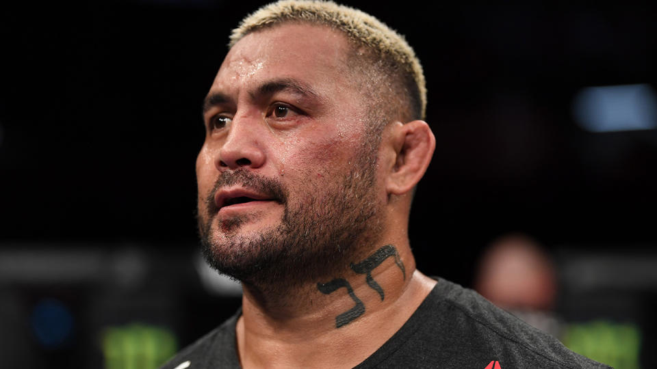 Mark Hunt is unapologetic about quizzing upcoming opponent Paul Gallen over treatment he is getting for a recent injury ahead of their December 16 bout. (Photo by Jeff Bottari/Zuffa LLC/Zuffa LLC via Getty Images)