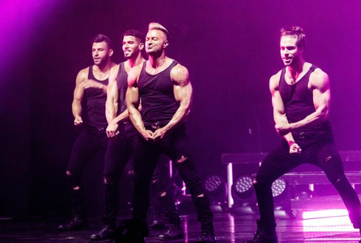 Dancers of the Chippendales perform at the Mehr! theatre at the Grossmarkt in Hamburg, Germany, 10 November, 2017