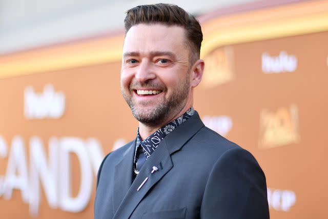 <p>Jerod Harris/Getty</p> Justin Timberlake appears at the premiere of Hulu's "Candy" in 2022