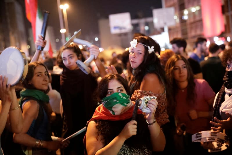 Demonstration following a broadcasted interview by Lebanese President Michel Aoun, during ongoing anti-government protests in Beirut