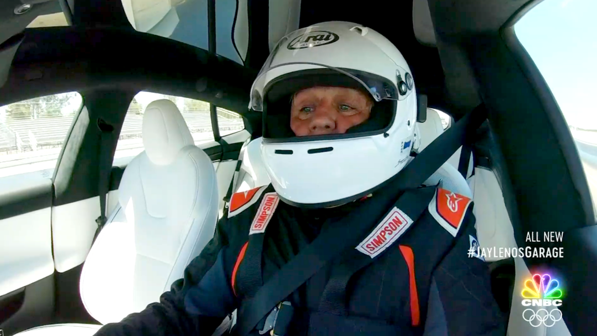 Jay Leno Sets Quarter Mile Production Car World Speed Record In Tesla