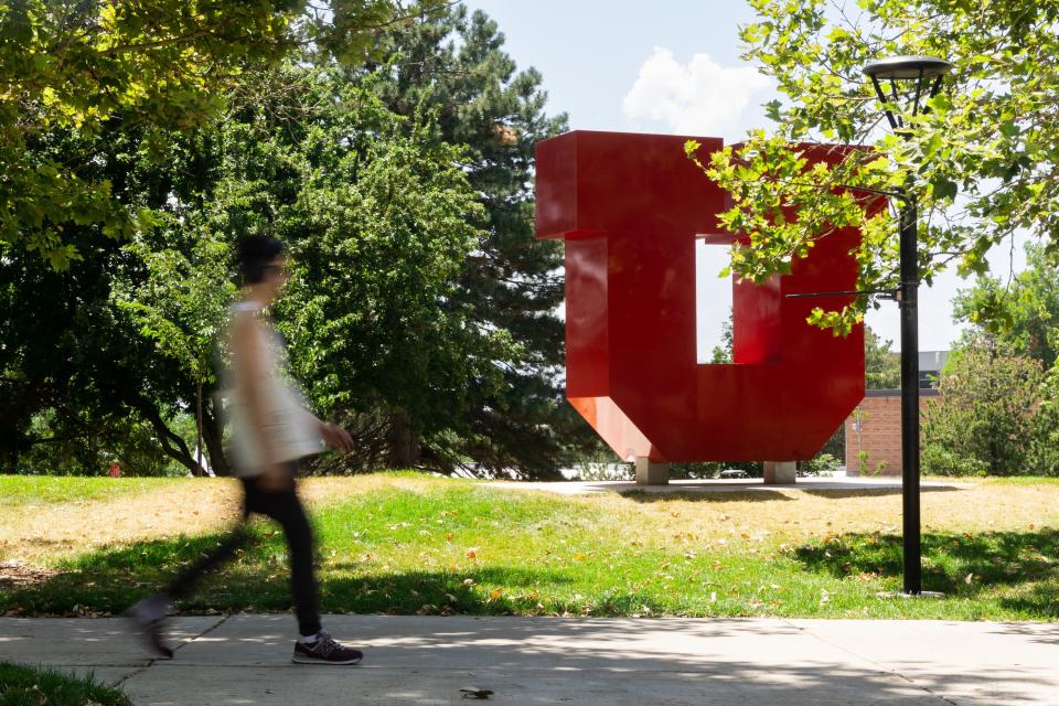 A student walks past the U on the University of Utah campus in Salt Lake City on Tuesday, July 25, 2023. | Megan Nielsen, Deseret News