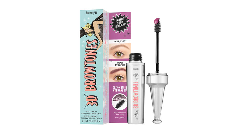 <p>Leave it to Benefit to come up with yet another brow product. The fun-loving beauty brand is synonymous with on fleek brows, and the latest launch is no disappointment. Available in seven tones, the 3d-Browtones highlight your brows with soft, sheer and buildable colour. Wear alone or over your favourite brow product. <a rel="nofollow noopener" href="https://www.benefitcosmetics.com/uk/en-gb/product/3d-browtones" target="_blank" data-ylk="slk:Buy here.;elm:context_link;itc:0;sec:content-canvas" class="link "><em>Buy here.</em></a> </p>