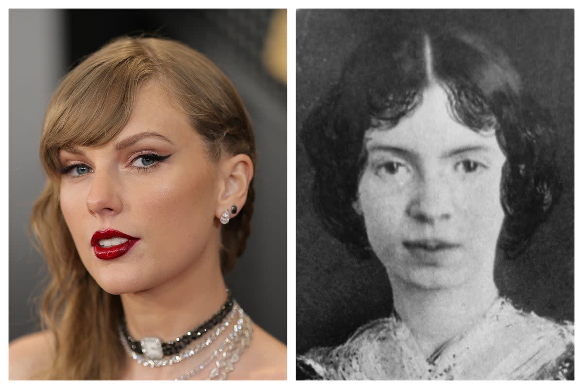 Taylor Swift and Emily Dickinson pictured above (Getty)