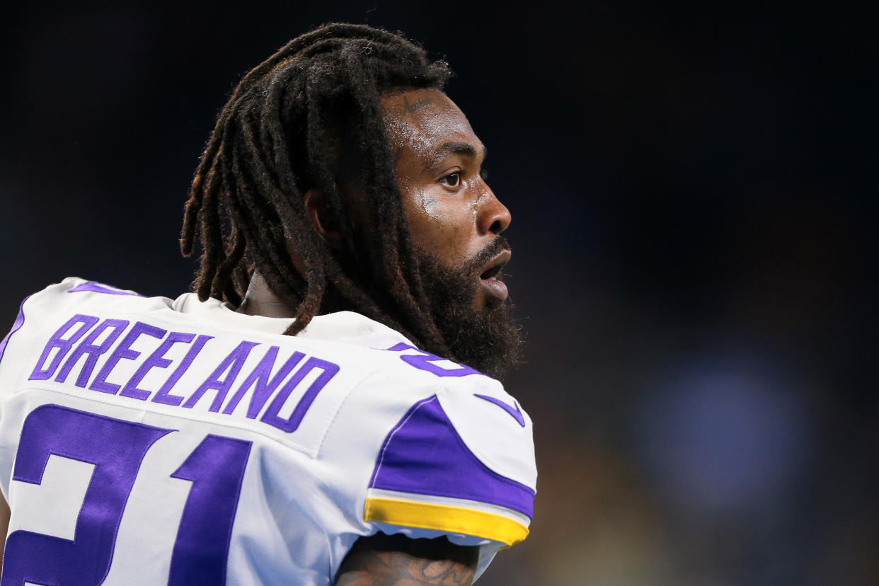 Minnesota Vikings cornerback Bashaud Breeland (21) is seen during the first half of an NFL football game against the Detroit Lions in Detroit, Michigan USA, on Sunday, December 5, 2021. (Photo by Jorge Lemus/NurPhoto via Getty Images)