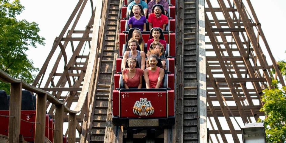 The Beast took the record as the world‘s longest wooden coaster in 1979 and still holds the bragging rights today.