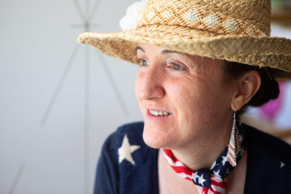 Navy veteran Christine Russell is photographed at St. Michael's by-the-Sea Episcopal Church in Carlsbad, Aug. 18, 2021.