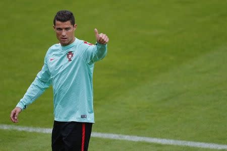 Football Soccer - Euro 2016 - Portugal Training - Centre National de Rugby, Marcoussis, France - 27/6/16 - Portugal's Cristiano Ronaldo attends the training. REUTERS/Stephane Mahe