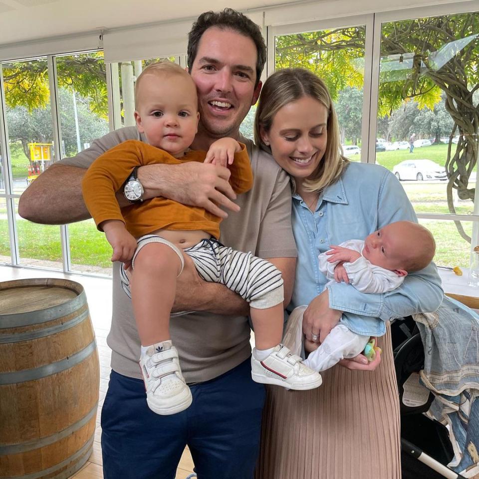 Sylvia Jeffreys with husband Peter Stefanovic and their two young sons