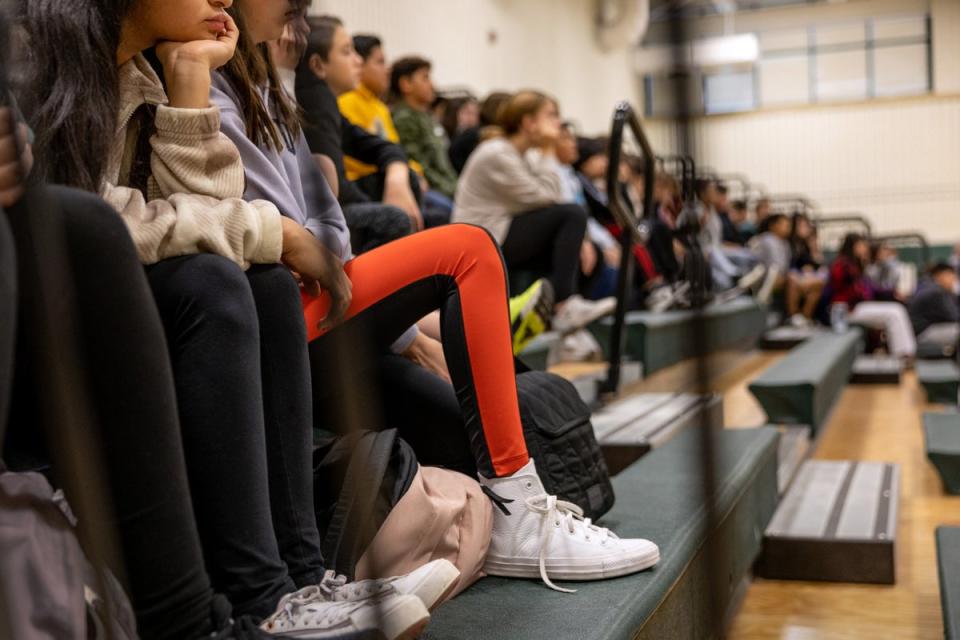 Swastikas were discovered for the second time by students on a campus in Stamford on Friday (Getty Images)