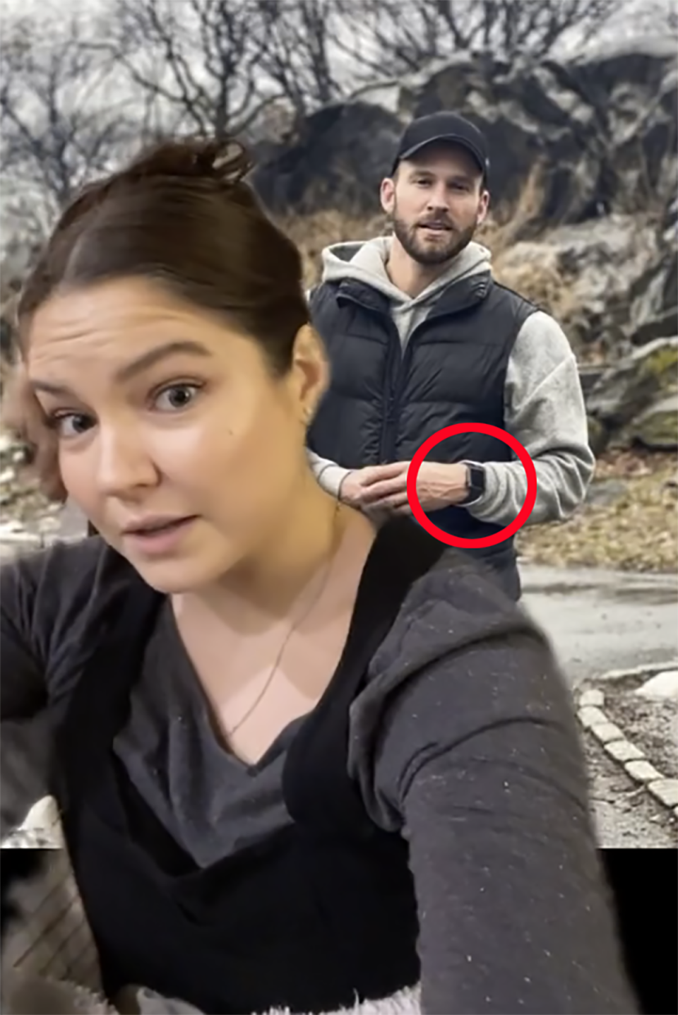 TikTok user showing man with Apple Watch