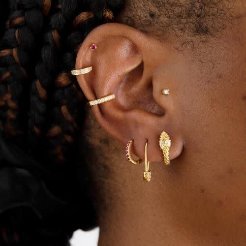 48) Pavé Safety Pin Earring