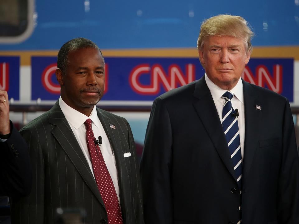 Ben Carson and Trump as rivals in 2016Getty